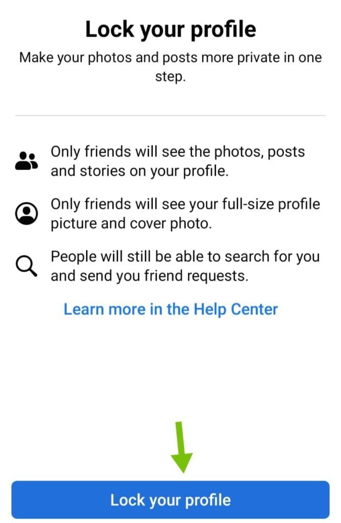 How to make Facebook profile picture unclickable on mobile
