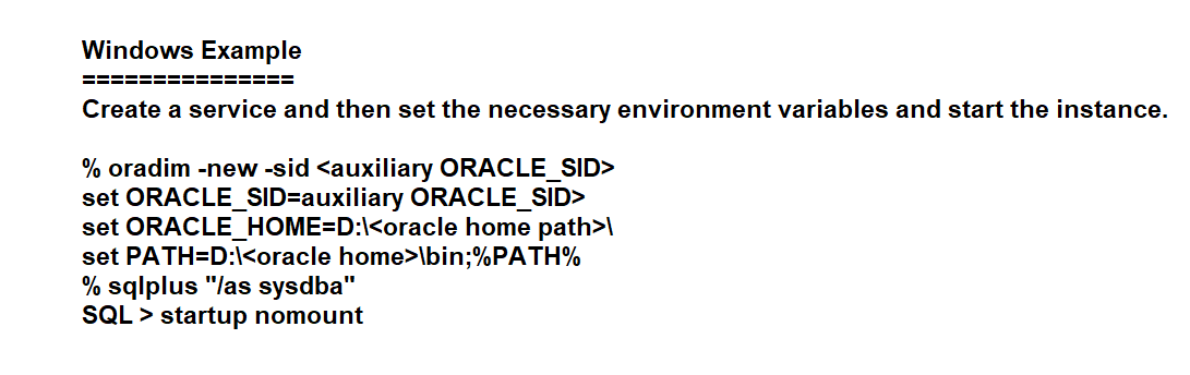 Oracle 11g Rman Duplicate Database Without Target Connection